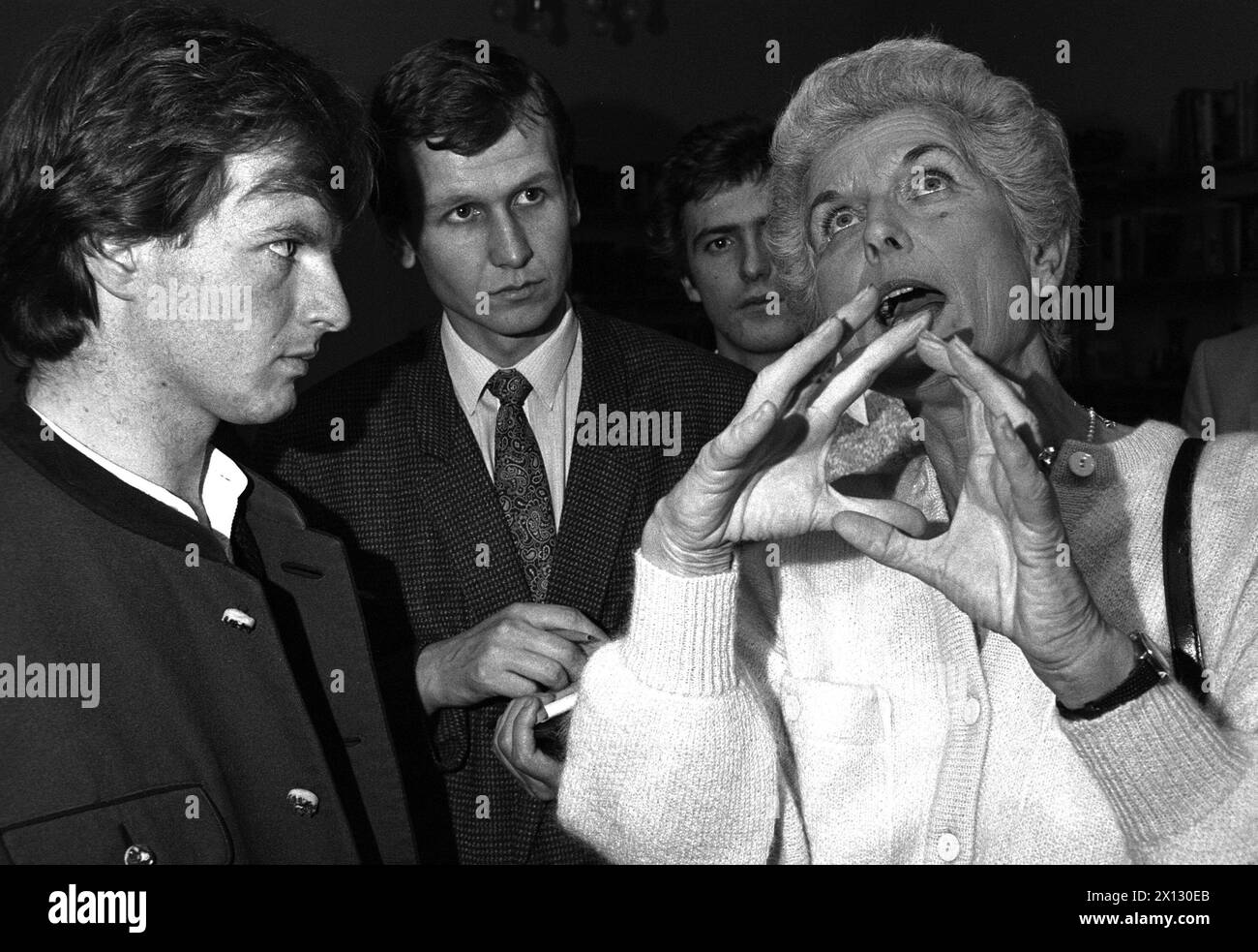 Parliamentary elections on November 23rd 1986: Top candidate Freda Meissner Blau at the Green Party's headquarter in Vienna. - 19861123 PD0020 - Rechteinfo: Rights Managed (RM) Stock Photo
