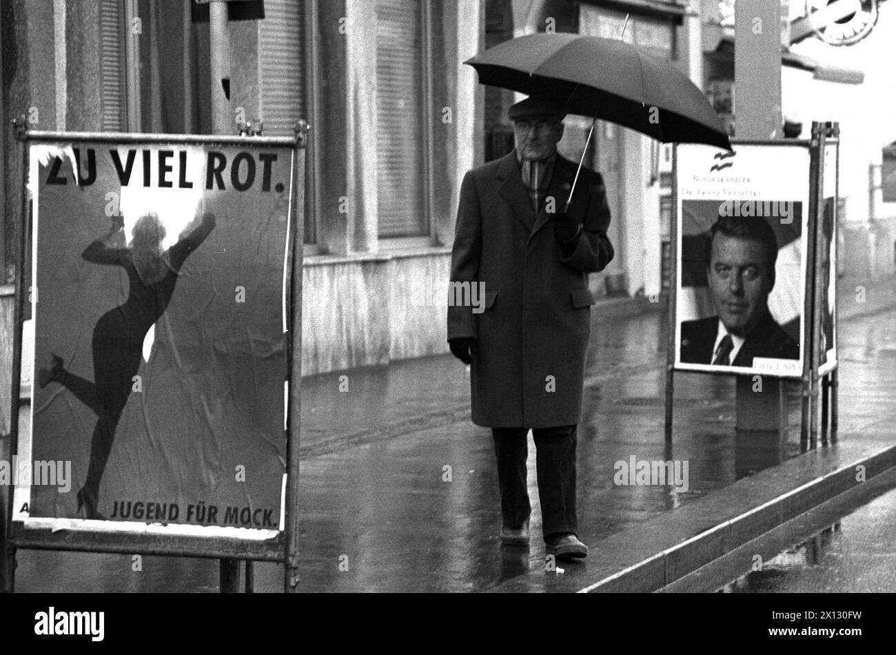 Election posters for the Austrian parliamentary elections 1986 in
