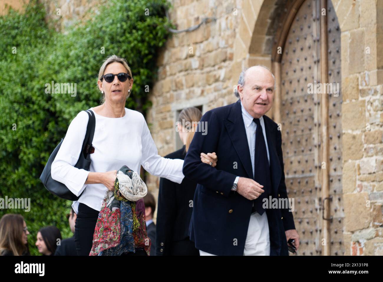 Florence, . 15th Apr, 2024. Florence, Roberto Cavalli's funeral at the Church of San Miniato al Monte In the photo Mafalda Di Savoia 04/15/2024 Florence Italy Credit: Independent Photo Agency/Alamy Live News Stock Photo