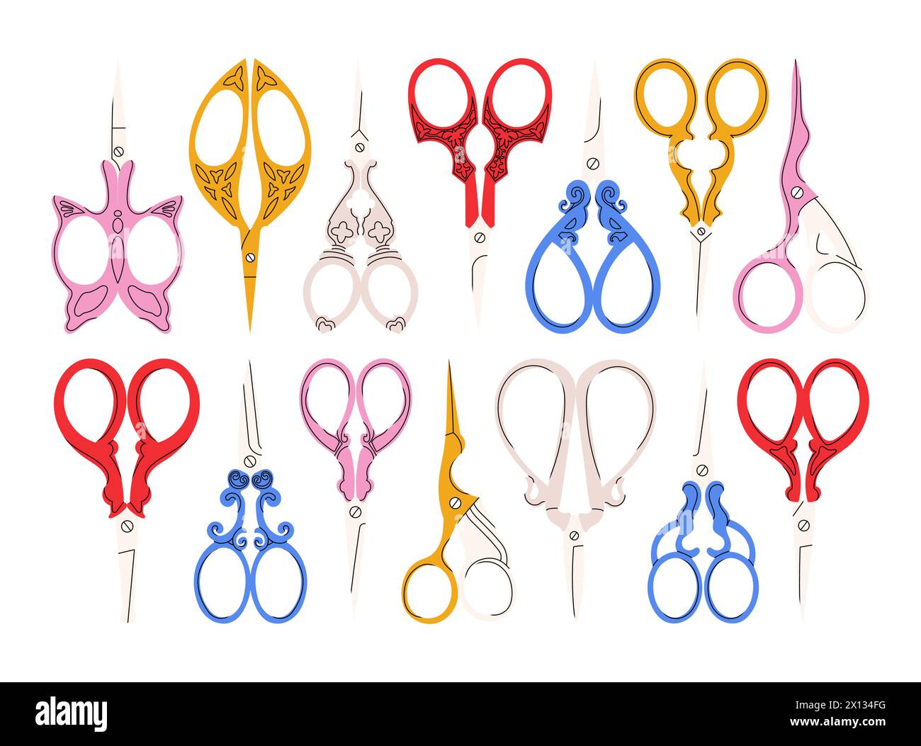 Colorful scissors for creativity Stock Vector
