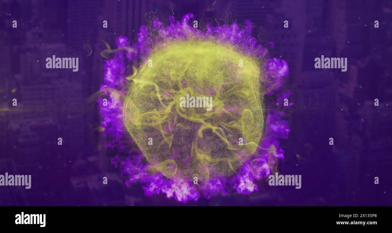 Image of globe with network of connections over binary coding Stock Photo