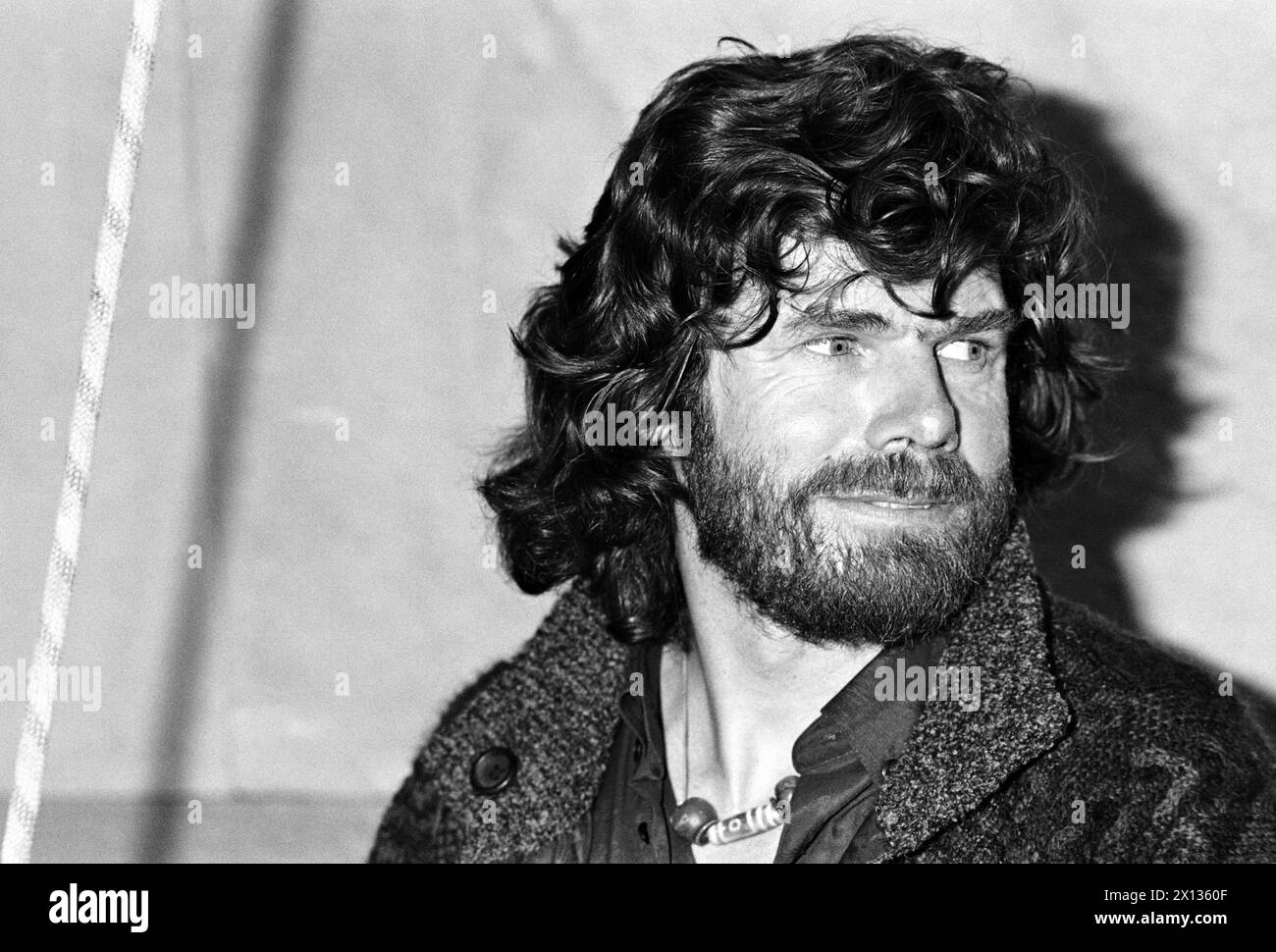 Mountaineer Reinhold Messner, captured at the 'Festival of Mountains' in Vienna on April 27th 1990. - 19900427 PD0010 - Rechteinfo: Rights Managed (RM) Stock Photo