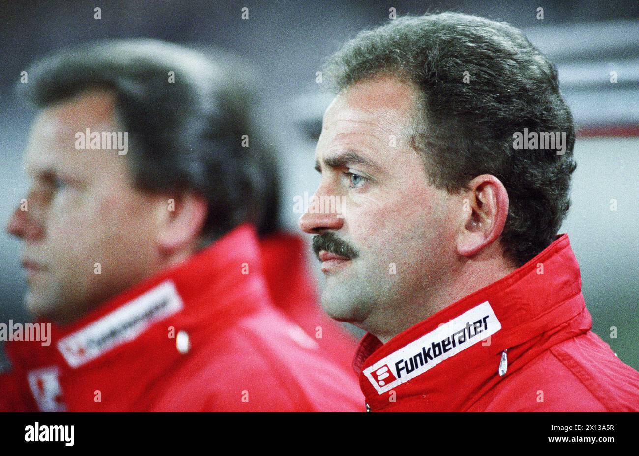 Teamchef Herbert Prohaska during an international match in Ernst-Happl-stadium in Vienna on 10 March 1993 (Austria versus Greece). - 19930310 PD0037 - Rechteinfo: Rights Managed (RM) Stock Photo