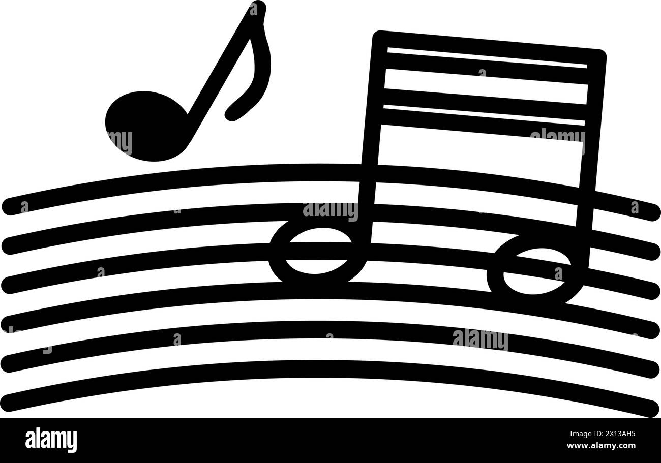 Notes musical melodies, birthday party symbol. Outline of festive