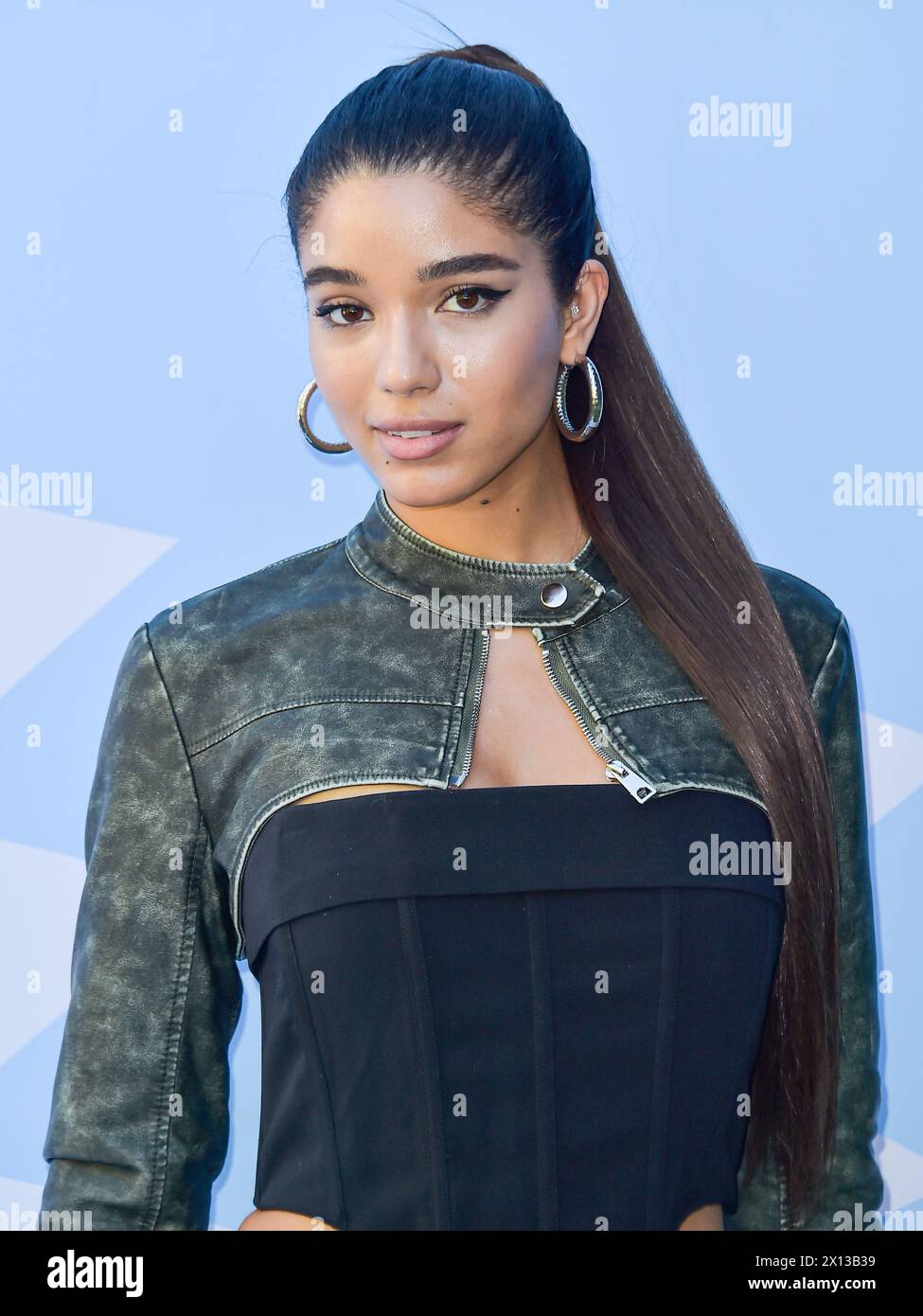 PALM SPRINGS, RIVERSIDE COUNTY, CALIFORNIA, USA - APRIL 13: Yovanna Ventura arrives at the 7th Annual REVOLVE Festival 2024 during the 2024 Coachella Valley Music And Arts Festival - Weekend 1 - Day 2 held at the Parker Palm Springs Hotel on April 13, 2024 in Palm Springs, Riverside County, California, United States. (Photo by Image Press Agency) Stock Photo
