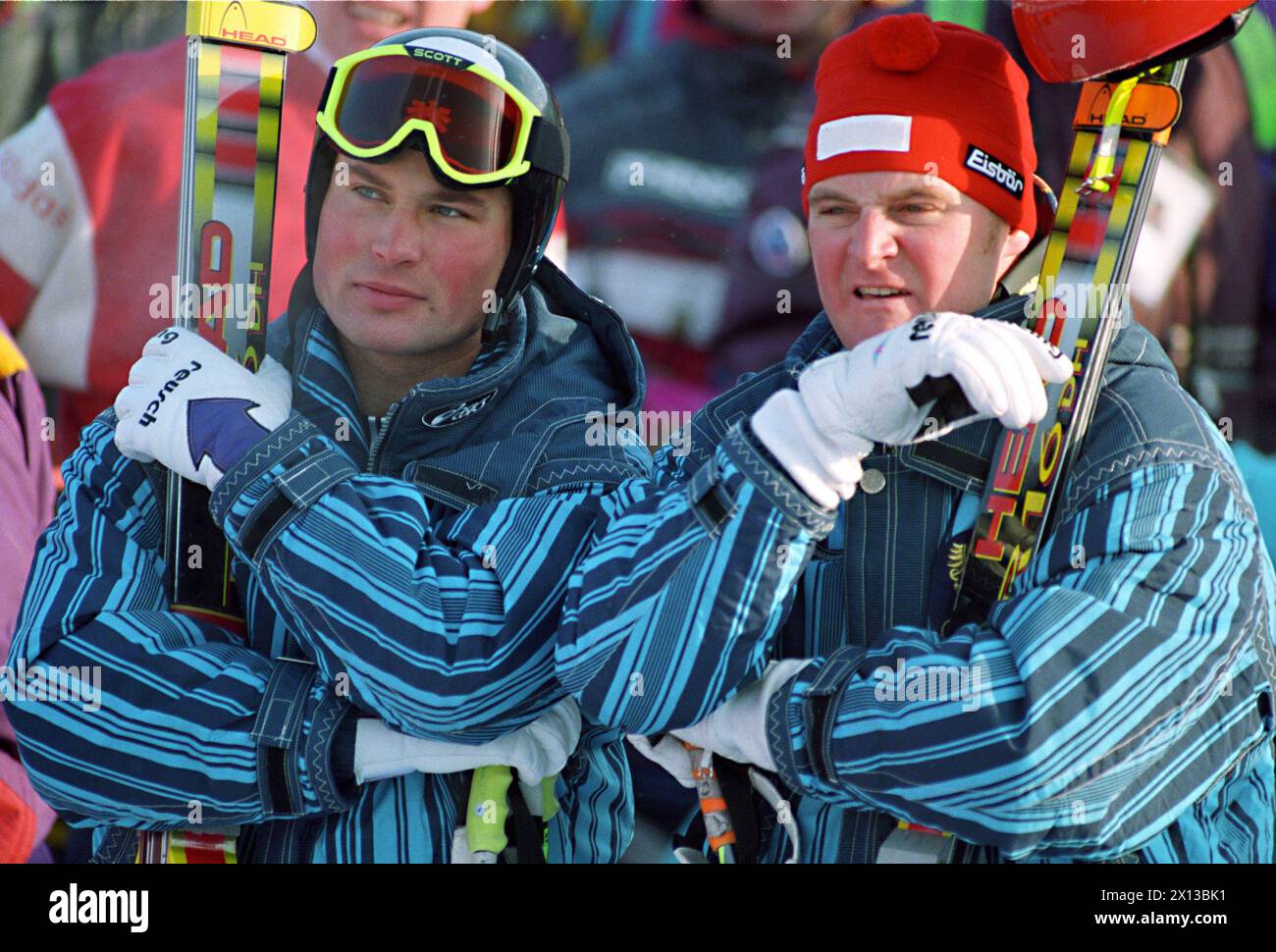 Olympic Winter Games in Lillehamer 1994: Patrick Ortlieb (AUT, r.) and ...