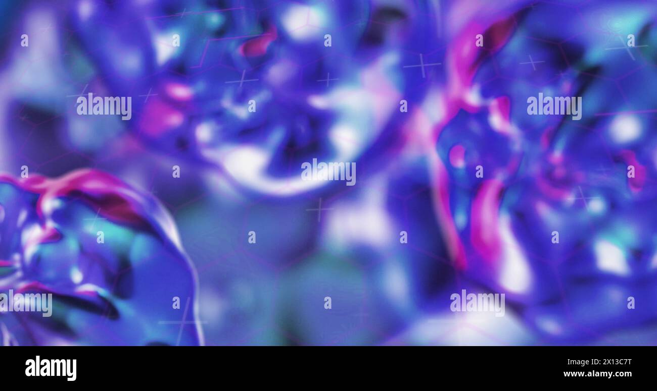 Image of liquid shapes over scope scanning Stock Photo