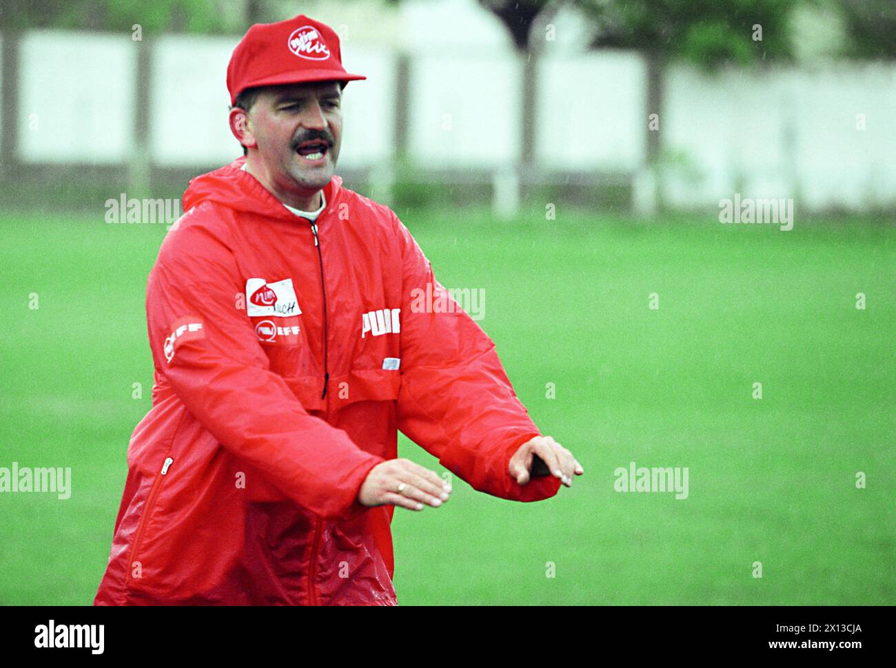 Training session of Austria's Football National Team on April 18th 1994. In the picture: Trainer Herbert Prohaska. - 19940418 PD0008 - Rechteinfo: Rights Managed (RM) Stock Photo