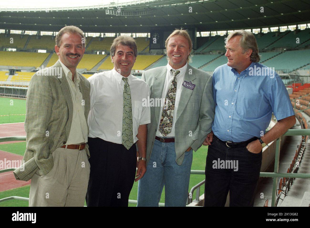 Start of the new soccer season in Austrian on July 28th 1995. Picture: Trainers Herbert Prohaska, Ernst Dokupil, Horst Hrubesch and Ivica Osim. - 19950728 PD0008 - Rechteinfo: Rights Managed (RM) Stock Photo