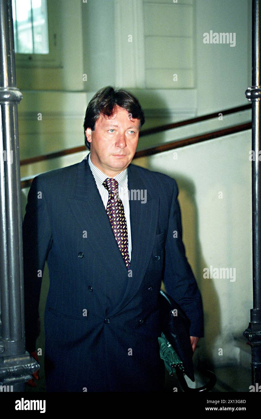 Vienna on August 9th 1995: SPOE party manager Peter Marizzi (picture), is one of the most famous witnesses in the 'commission trial' against Hermann Kraft (OEVP army spokesman) and Alfons Mensdorff-Pouilly (husband of OEVP Secretary General, Maria Rauch-Kallat). - 19950809 PD0003 - Rechteinfo: Rights Managed (RM) Stock Photo