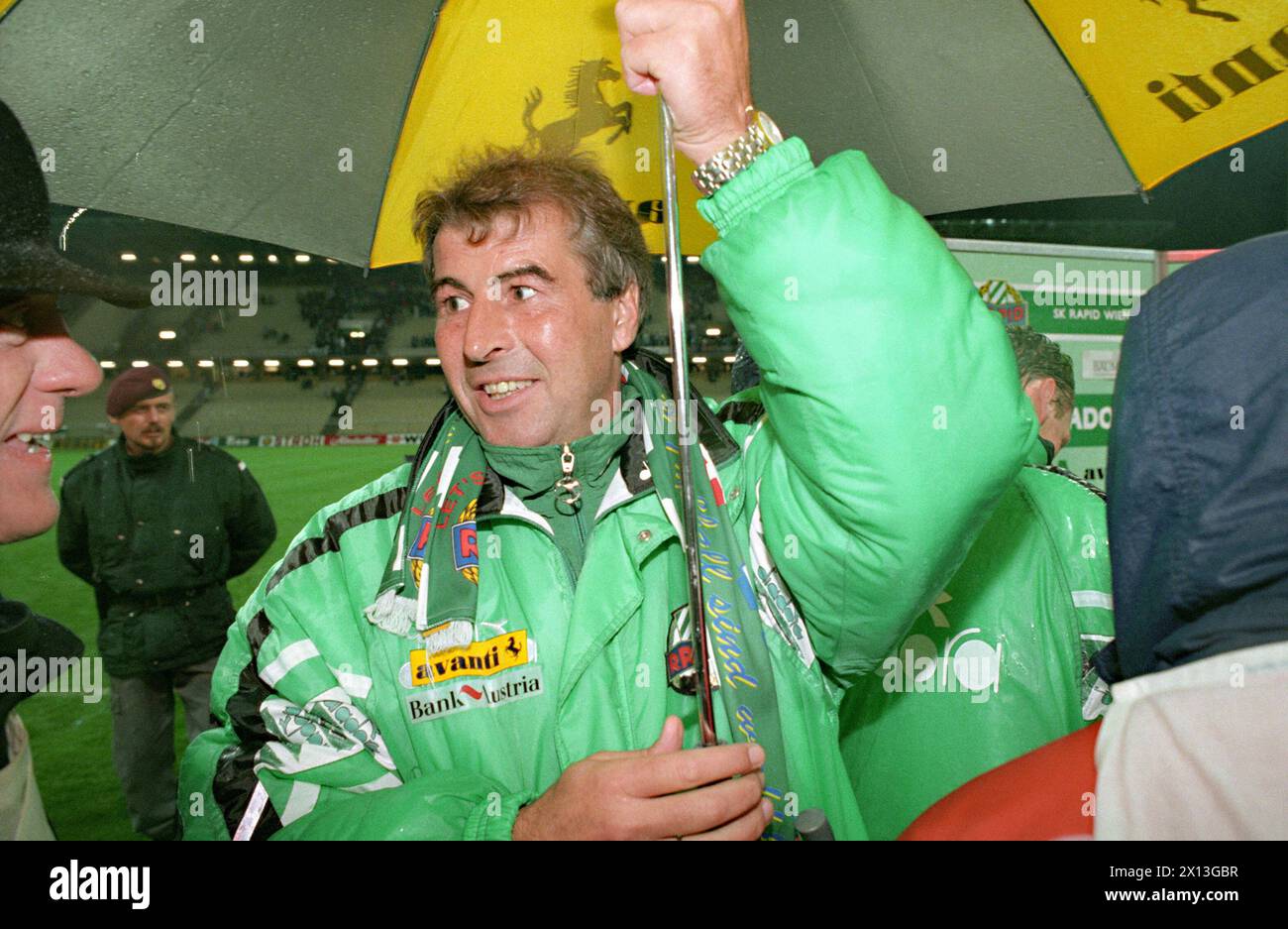On 15 September 1995 Austrian Footballteam Rapid Vienna played against FC Petolul Ploiesti (RO) in the Viennese Hanappi stadium . In the picture: Rapid coach Ernst Dokupil after the match. - 19950915 PD0007 - Rechteinfo: Rights Managed (RM) Stock Photo