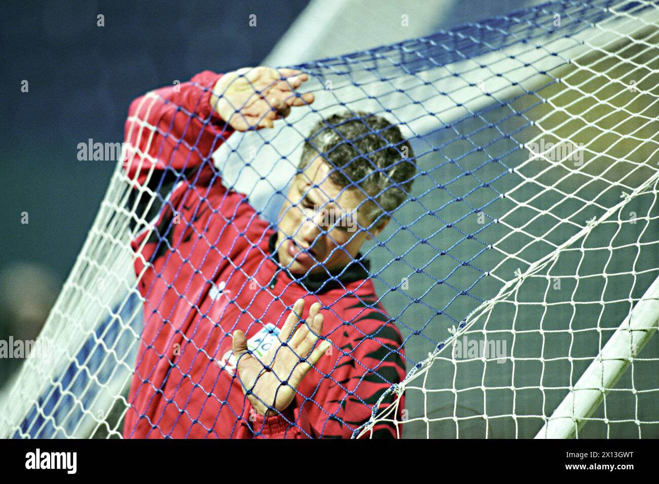 On 14 November 1995 the Austrian national soccer team trains in Belfast, Northern Ireland in the Windsor park stadium for the European Championship (EC) qualification match against Northern Ireland. In the picture: Toni Polster. - 19951114 PD0007 - Rechteinfo: Rights Managed (RM) Stock Photo
