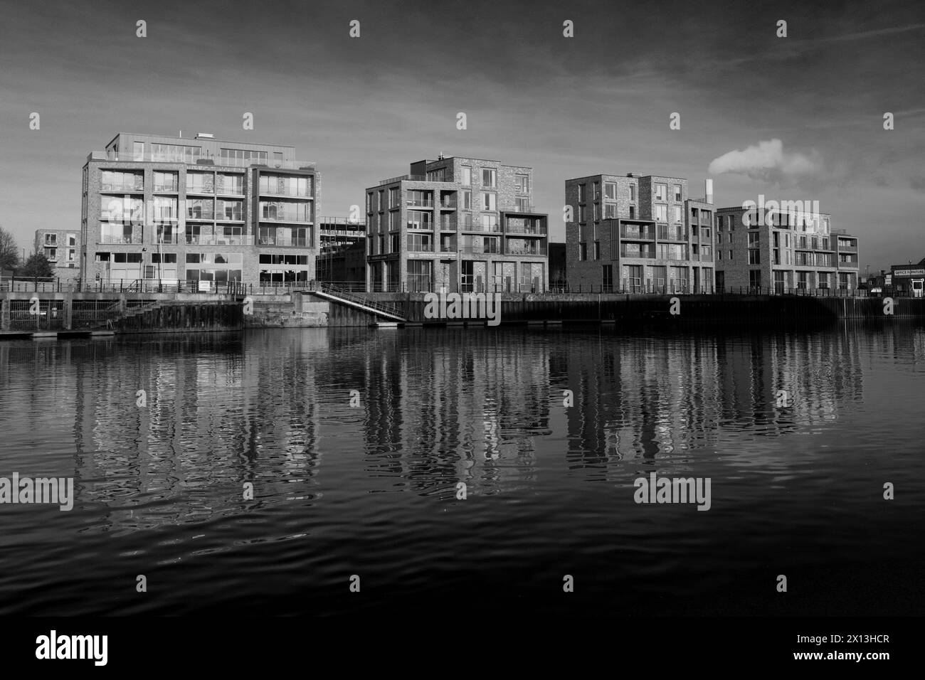 Housing on the river Trent, Nottingham city centre, Nottinghamshire