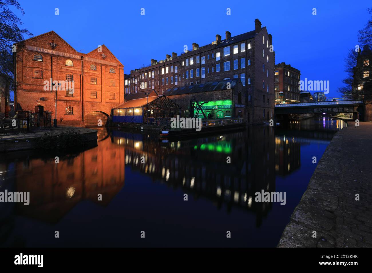 The Nottingham and Beeston Canal, Castle Wharf, Waterfront area of Nottingham city, Nottinghamshire, England, UK Stock Photo