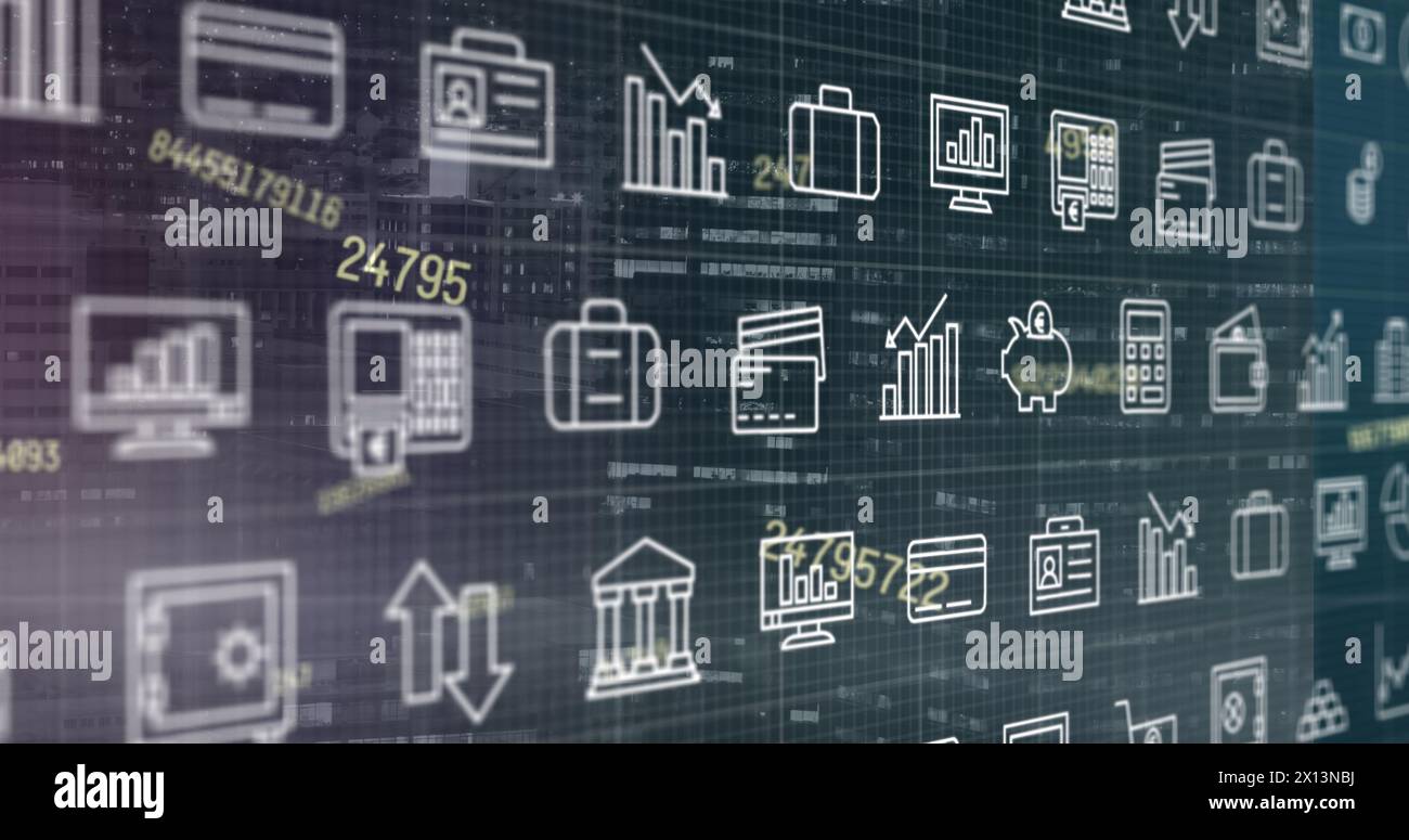 Business data icons hi-res stock photography and images - Alamy
