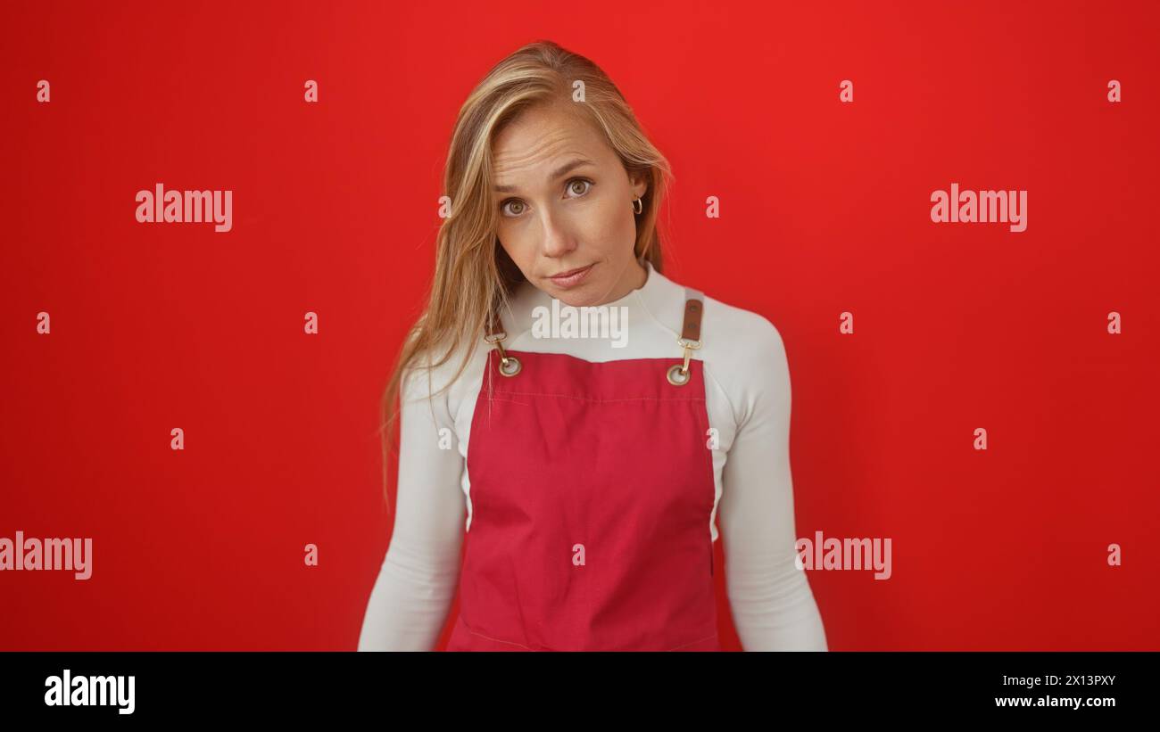 Woman in red top looks hi-res stock photography and images - Alamy