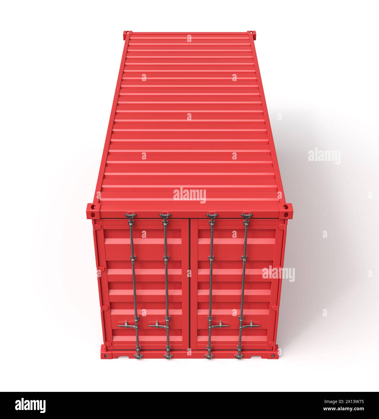 Close Container Images 3d rendering of closed red shipping container isolated on white ...