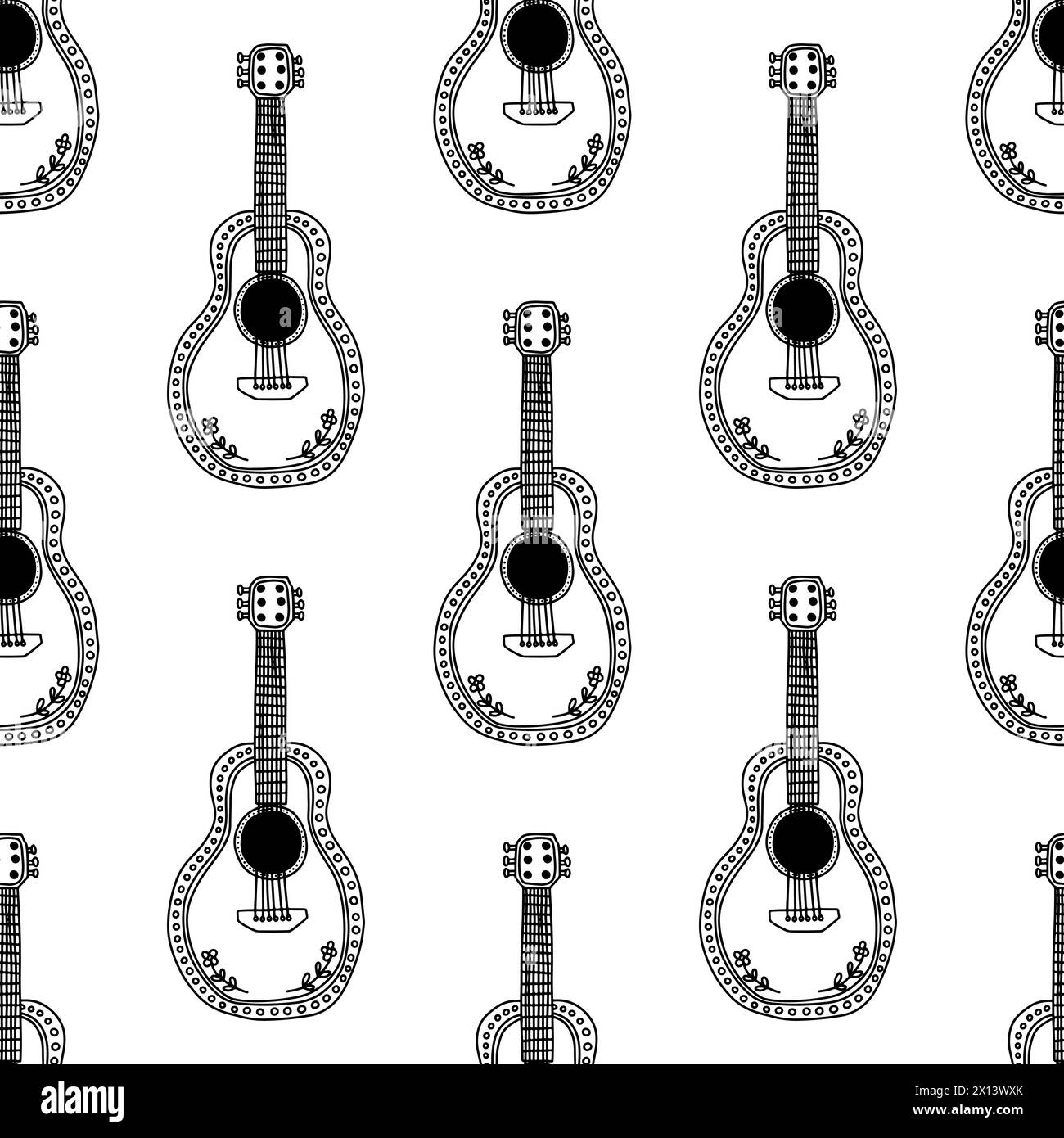 Hand drawn Mexican guitar Stock Vector Image & Art - Alamy