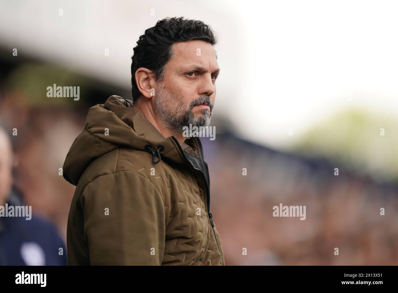 LONDON, ENGLAND - APRIL 13: Erol Bulut, Manager of Cardiff City during the Sky Bet Championship match between Millwall and Cardiff City at The Den on April 13, 2024 in London, England.(Photo by Dylan Hepworth/MB Media) Stock Photo