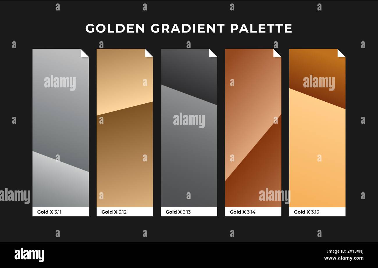 Golden color palette. Gold, copper, bronze Stock Vector