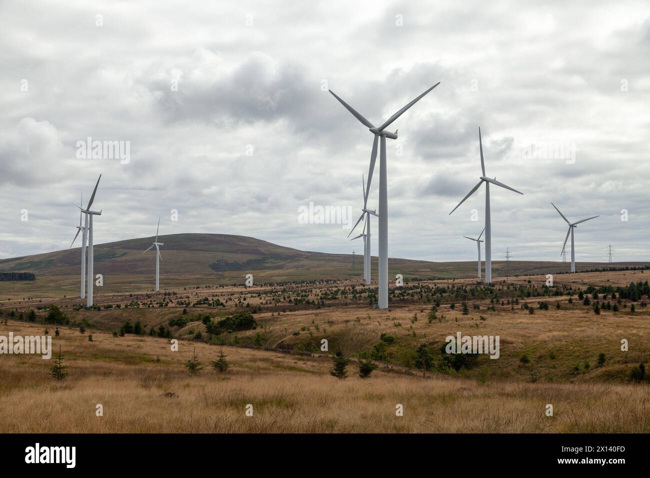 Crystal Rig Wind Farm is an onshore wind farm located on the Lammermuir Hills in the Scottish Borders region of Scotland Stock Photo