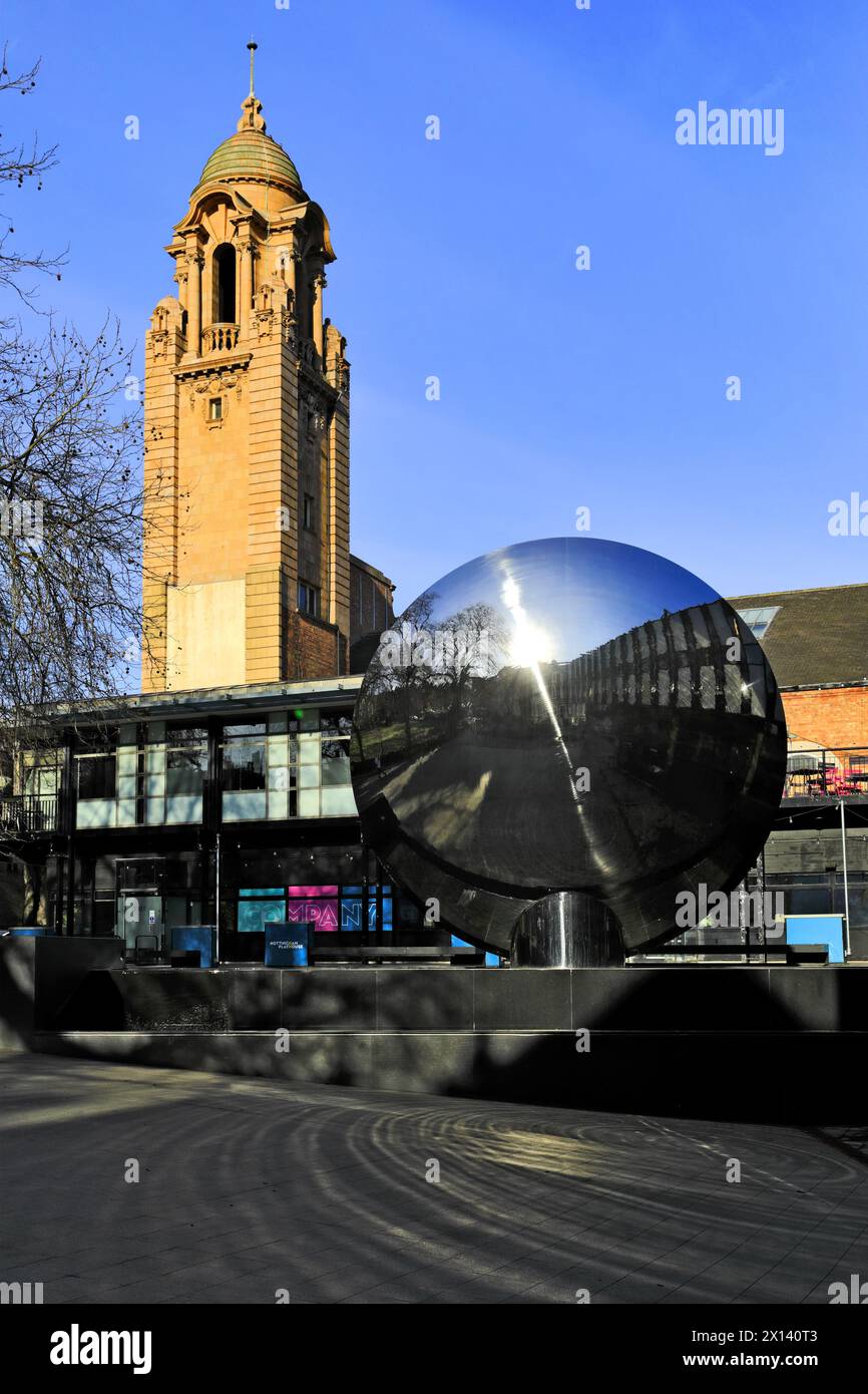 The Sky mirror outside The Nottingham Playhouse Theatre, Nottingham city centre, Nottinghamshire, England Stock Photo