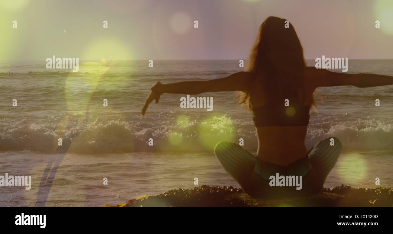 Animation over back view caucasian hi-res stock photography and images ...