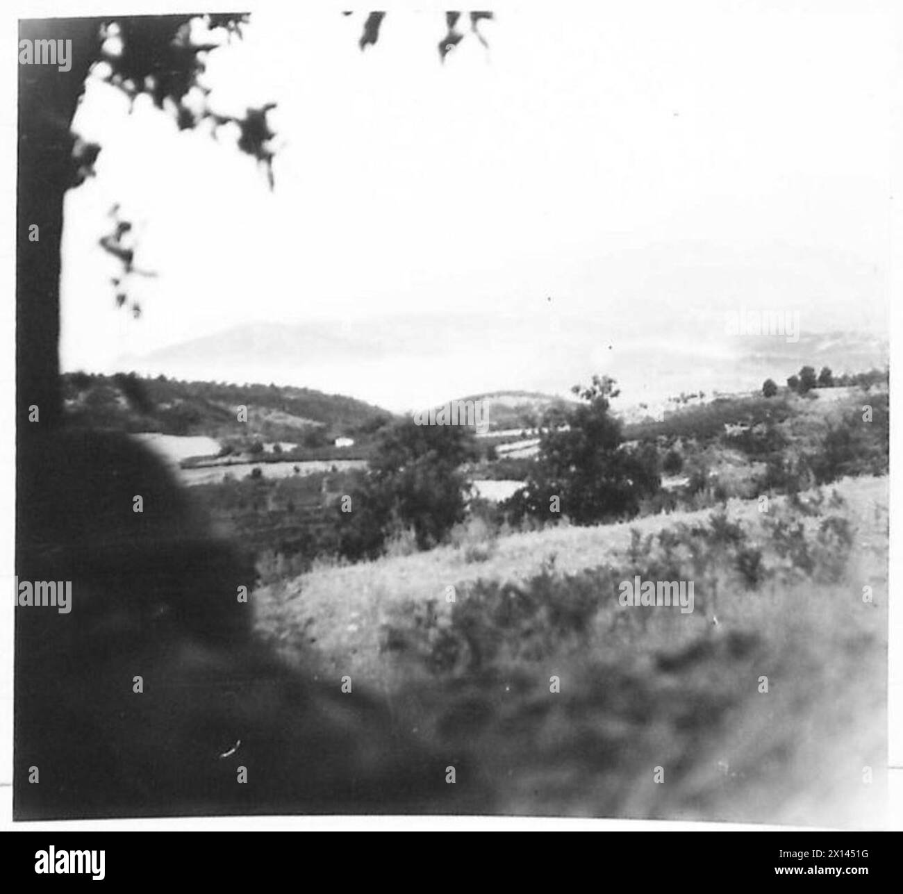 COMMANDOS RAID ALBANIA - General view of SPILJE under naval bombardment in the early morning of the attack British Army Stock Photo