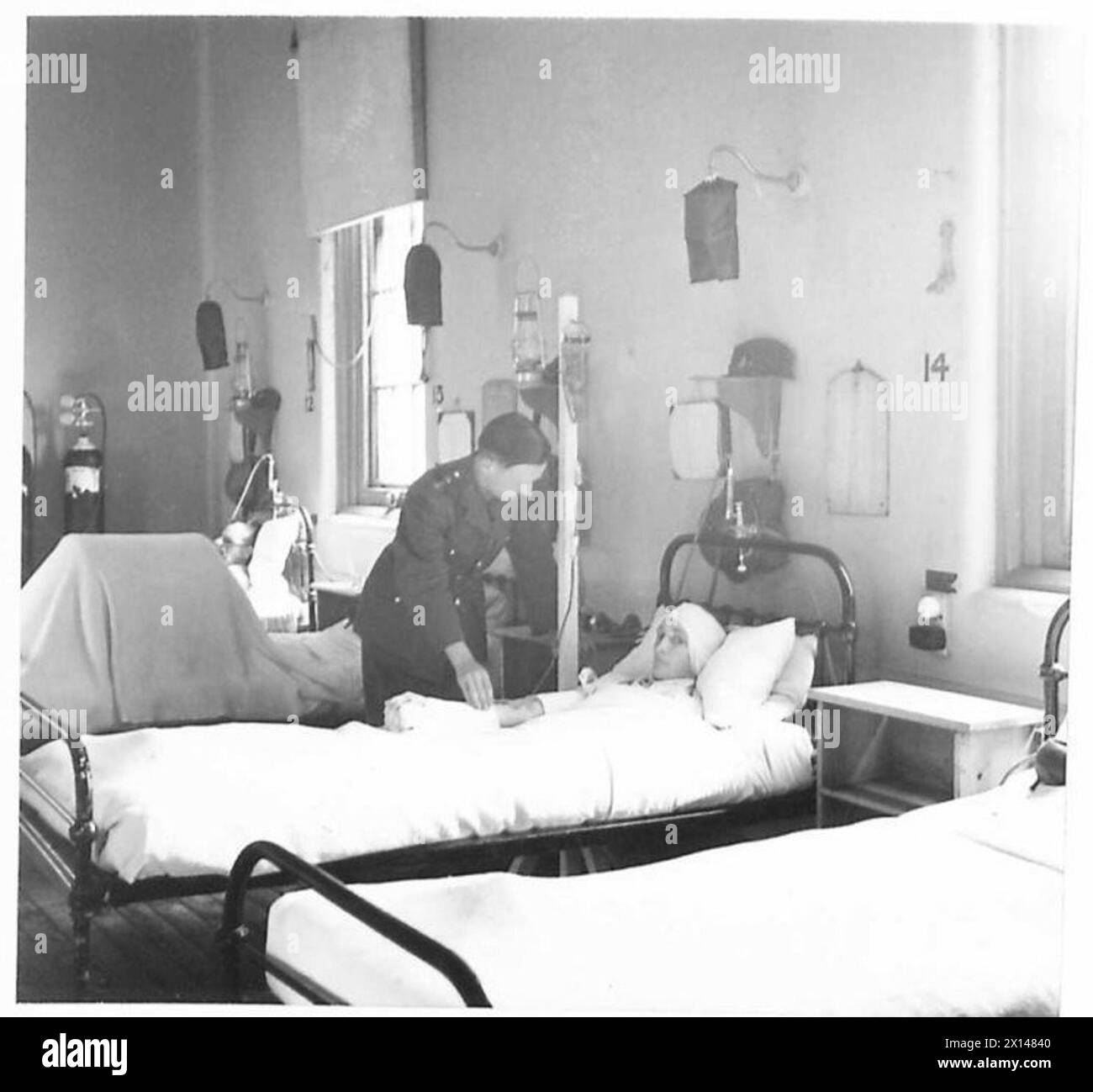 A patient receives a blood transfusion in the resuscitation ward at ...