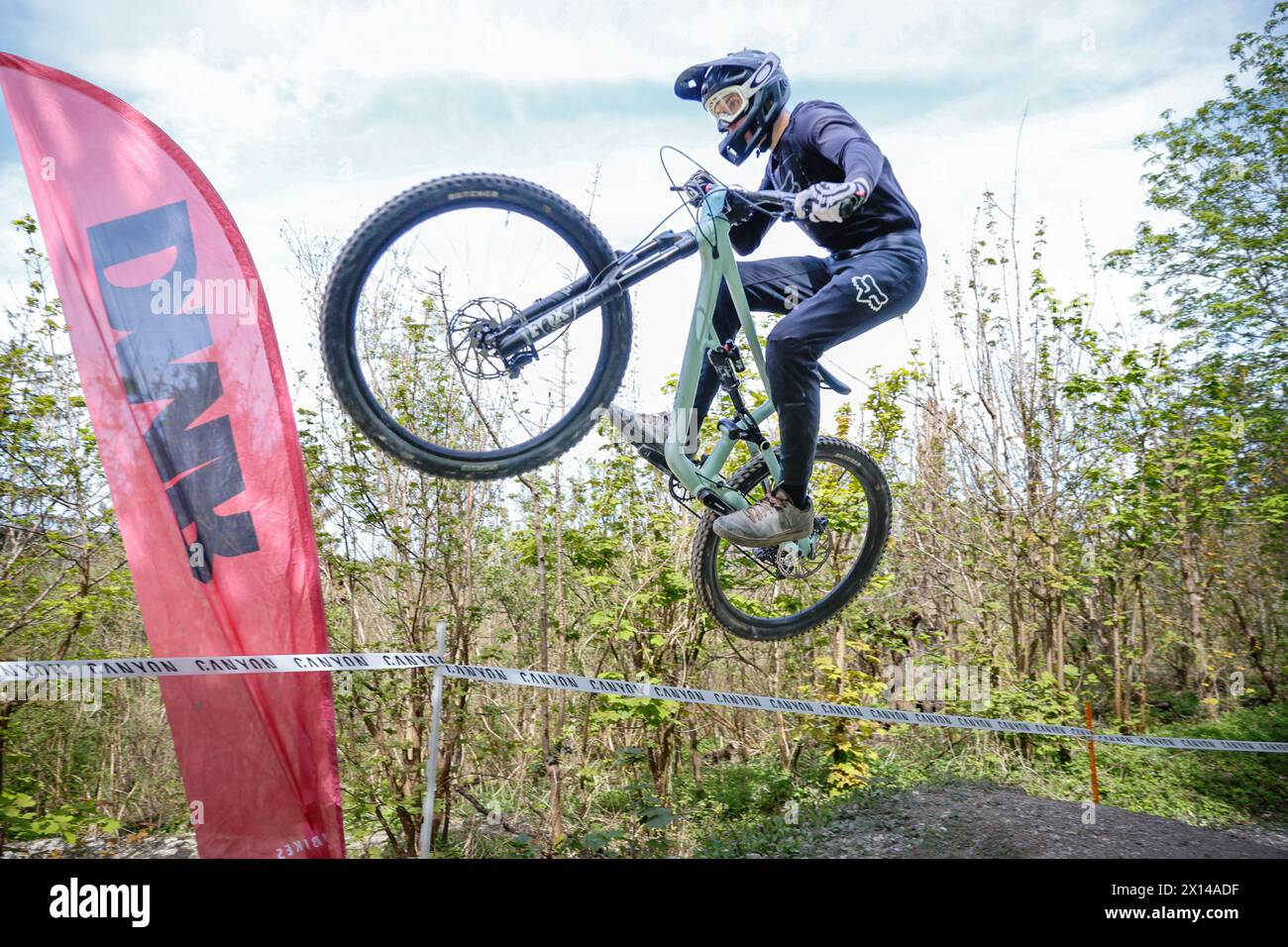 B1ke Round 2 Tidworth Bike park Stock Photo