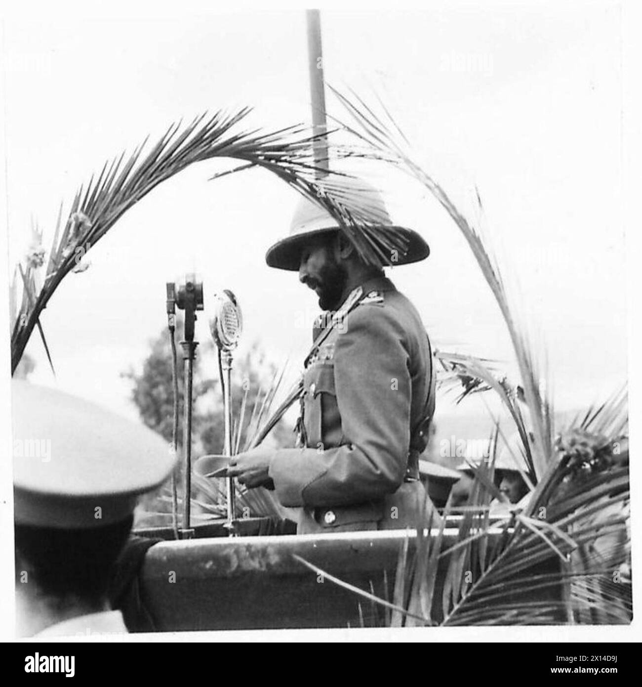 HAILLE SALASSIE ENTERS ADDIS ABABA - The Emperor making his speech to ...