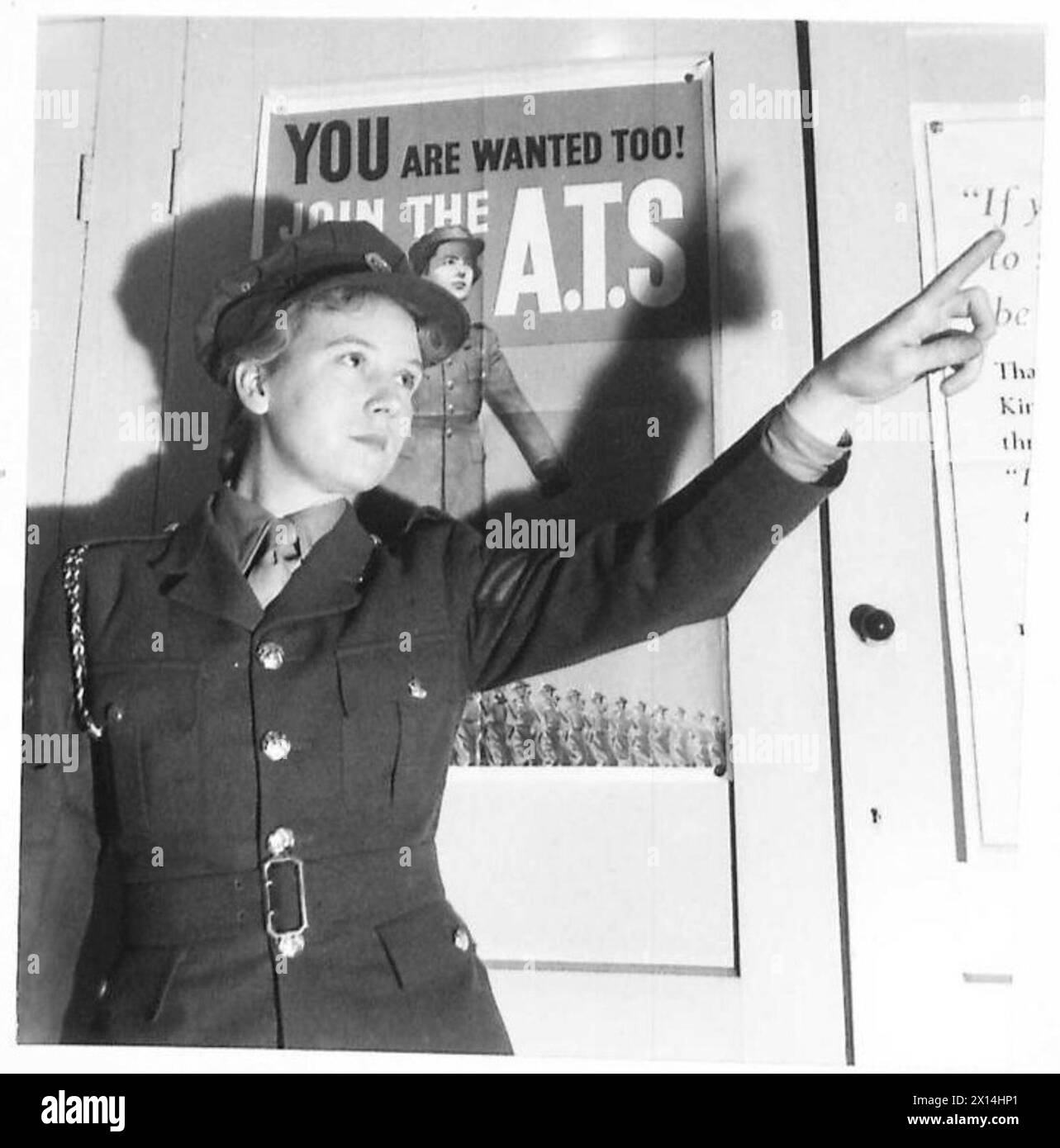 ATS RECRUITING CORPORALS - Cpl. Lois Hurd of Leafield Road, Disley, Cheshire.  caption book British Army Stock Photo