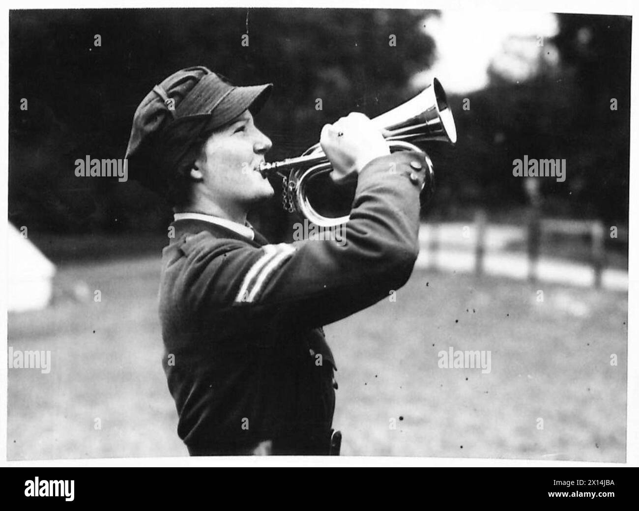 A.T.S. AT THEIR ANNUAL CAMP AT WATCHETT CAMP ALDERSHOT The Bugler , British Army Stock Photo