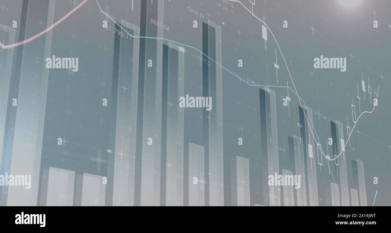 Image of computer with globe and envelope icons over data processing Stock Photo