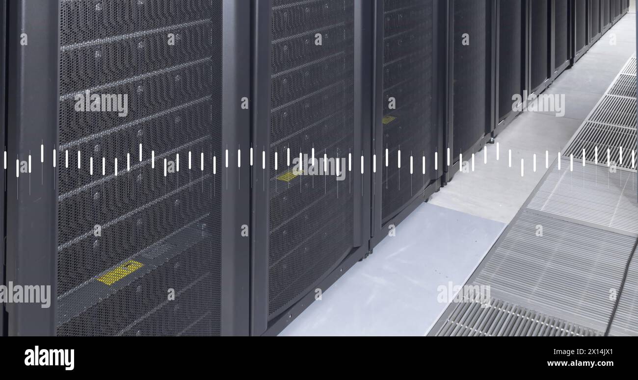 Image of data processing over computer servers Stock Photo