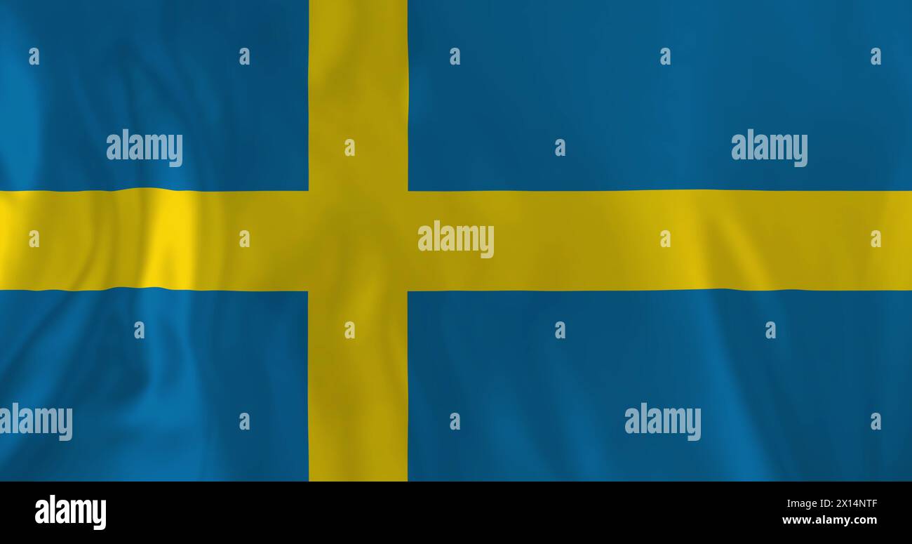 Image of national flag of sweden waving Stock Photo