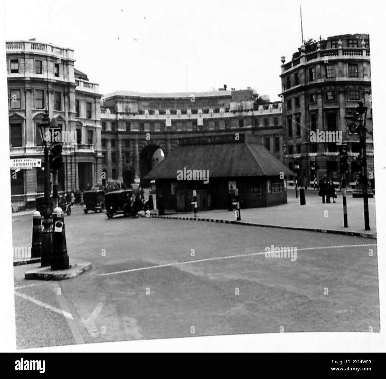 PILL BOXES IN LONDON Trafalgar Square pillbox with Admiralty Arch in background British Army