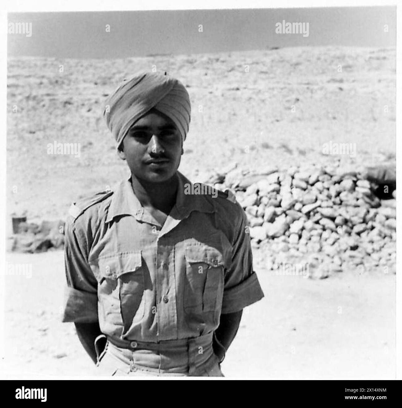 GALLANT SIKH AWARDED THE I.D.S.M. - A portrait of your Sepoy Nasib Singh British Army Stock Photo