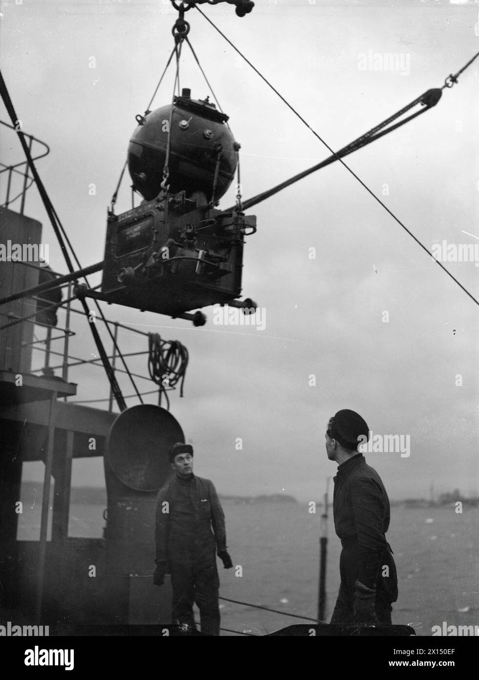 MINELAYING. 1942, ON BOARD A BRITISH MINELAYER, AT KYLE LOCHALSH. - The ...