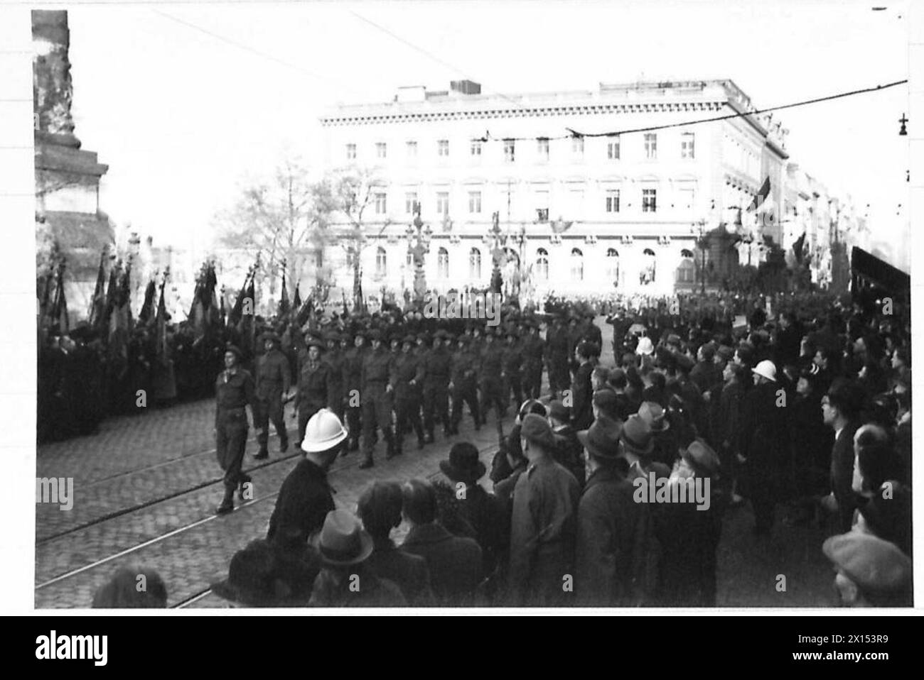 ARMISTICE DAY IN BRUSSELS British troops in the parade marching past