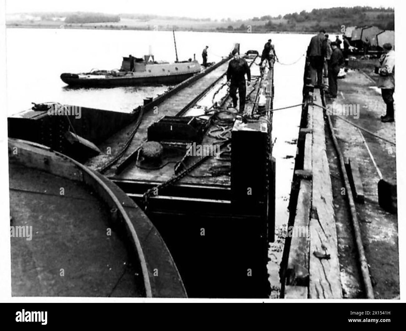 During a special assignment for D.TN, Crocodile I equipment is secured at Garlieston in British Army operations. Stock Photo