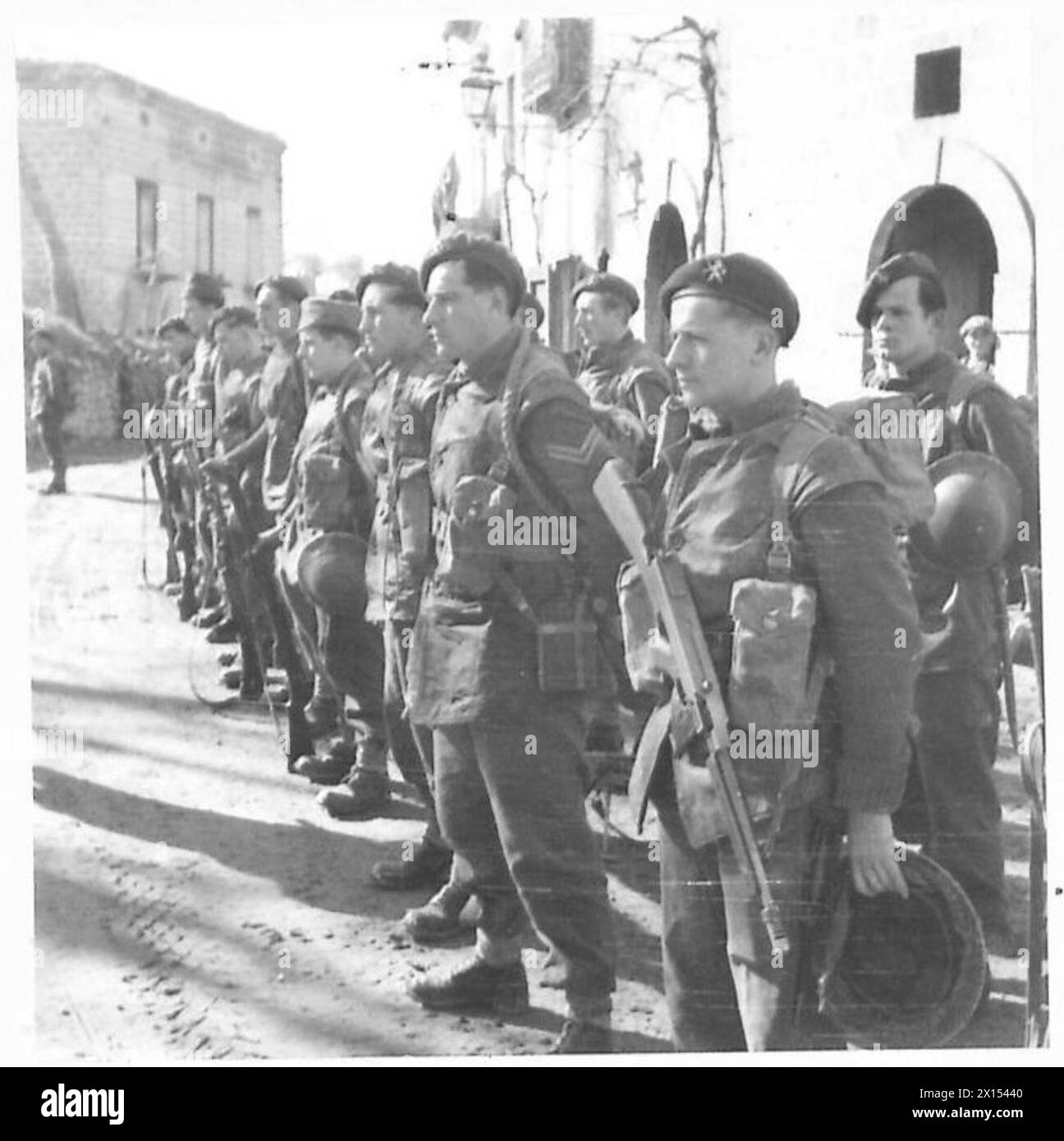 Belgian Commandos of the Fifth Army parade before their officer ...