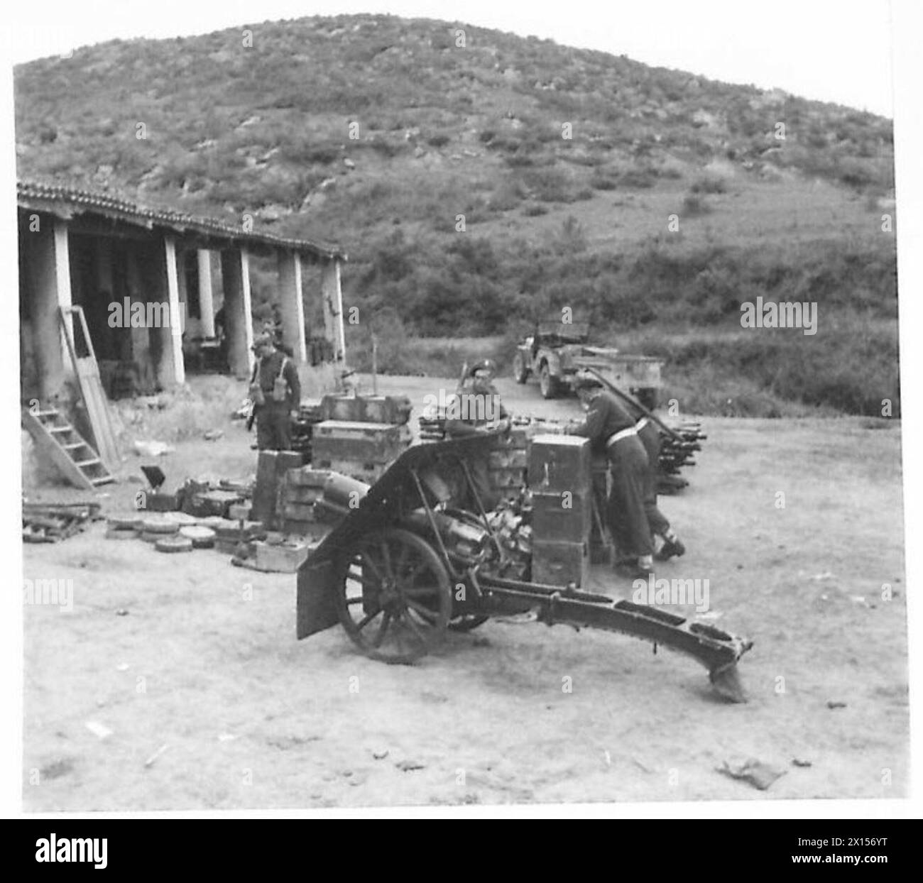 GREECE ELAS SURRENDER ARMS Men of the Royal Fusiliers on guard duty