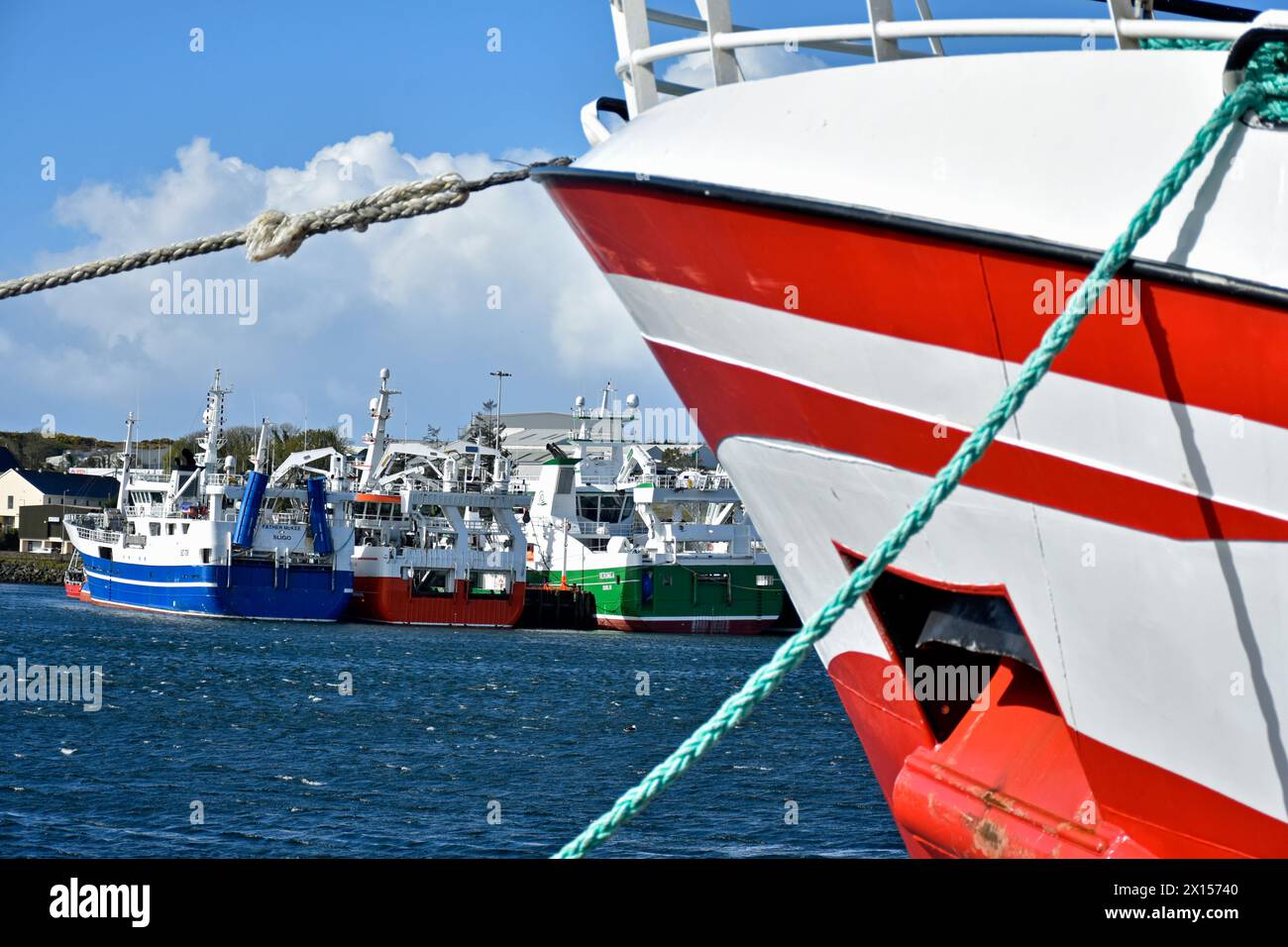 Fishing trawlers in Killybegs harbour, County Donegal, Ireland. Stock Photo