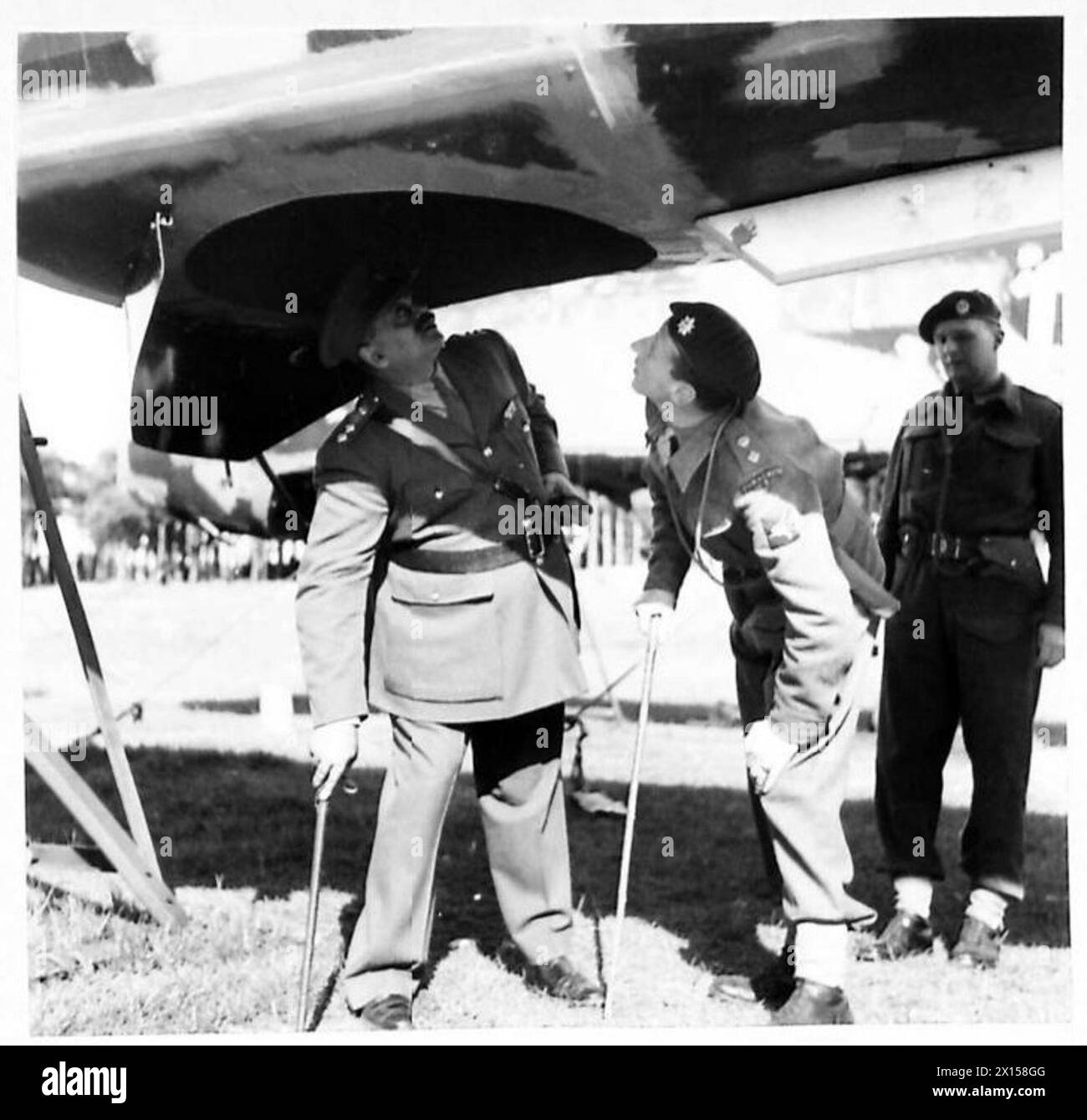 His Highness inspects the hatchway used for paratroop deployment Stock Photo