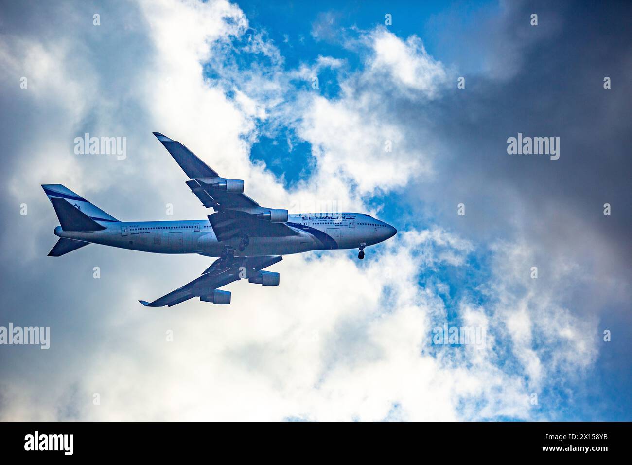 Boeing plane  737 on an El Al airline flight Stock Photo
