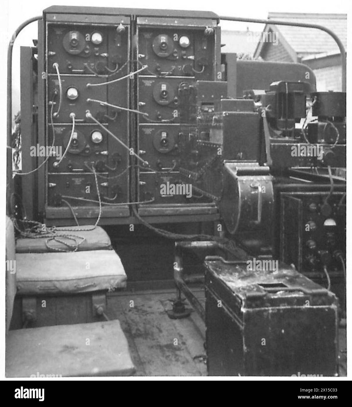 Close-up view of sound ranging equipment R105 used by the British Army ...