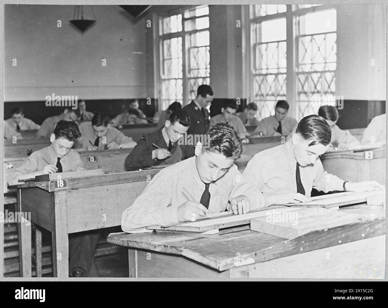 Photograph showing RAF aircraft apprentices participating in a ...