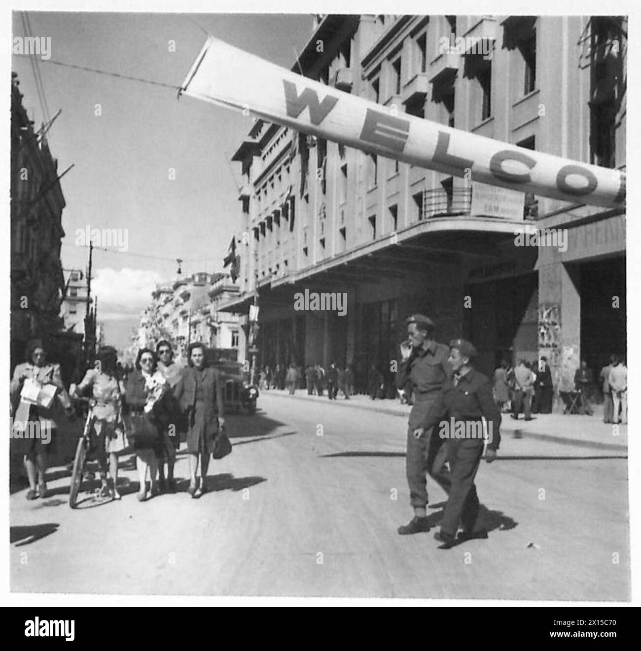 GREECE : ANCIENT & MODERN - One of the many "Welcome" banners strung