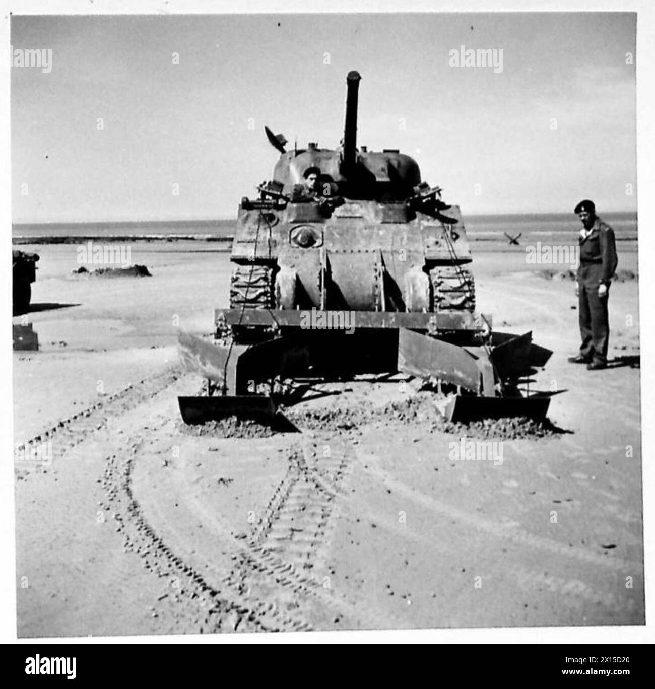 SPECIAL ASSIGNMENT FOR 79TH ARMOURED DIVISION - General view ploughing ...